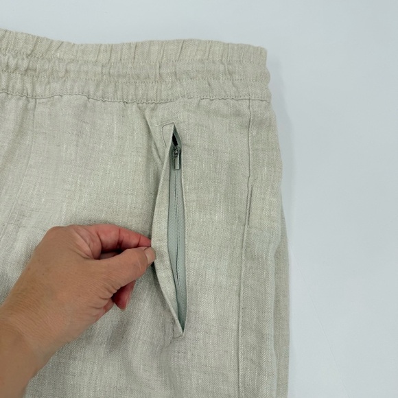 Athleta Retreat Linen High Rise Wide Leg Pant in Natural Undyed Size 3X NEW - Picture 8 of 13